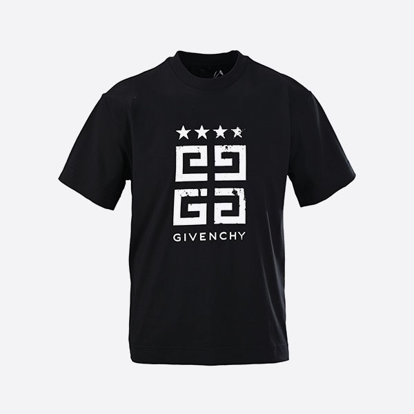 레플 지방시 4G 스타 코튼 저지 티셔츠 블랙 레플리카