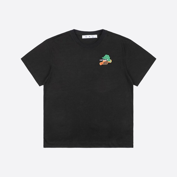 레플 오프 화이트 브러쉬 애로우 슬림 S/S 티셔츠 블랙 레플리카