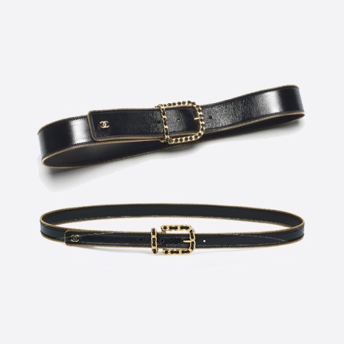 레플 샤넬 벨트 램스킨 & 메탈, 블랙 & 골드 AAA453B18544NAAIK, AAA451B18141NZU36 레플리카