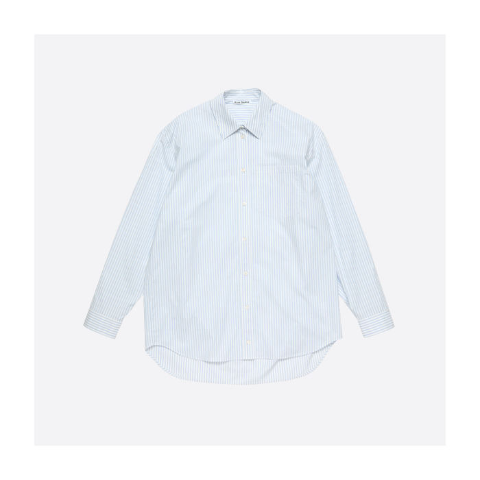 뒷면에 세로 줄무늬와 레터링이 있는 Acne Studios 긴팔 셔츠