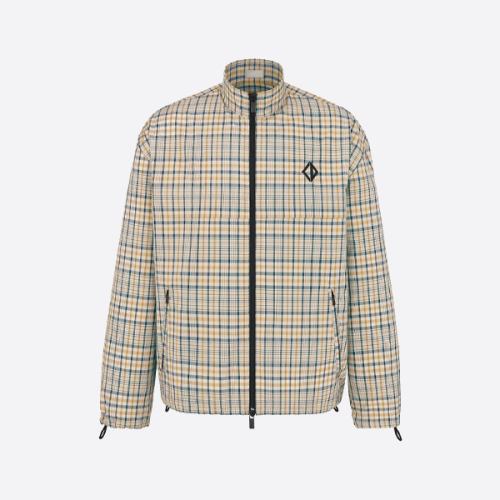 디올 체크 다이아몬드 집업 셔츠 재킷