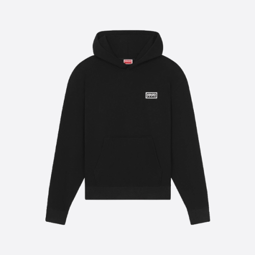 겐조 블랙 앤 화이트 자수 후드 스웨트셔츠