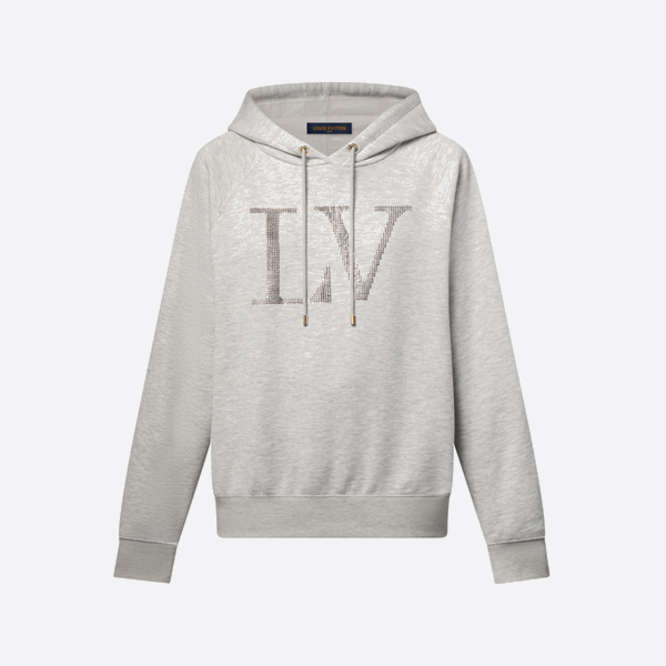 루이비통 라인스톤 가슴 레터링 후드 스웨트셔츠