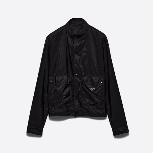 프라다 칼라 라이트웨이트 재킷 블랙