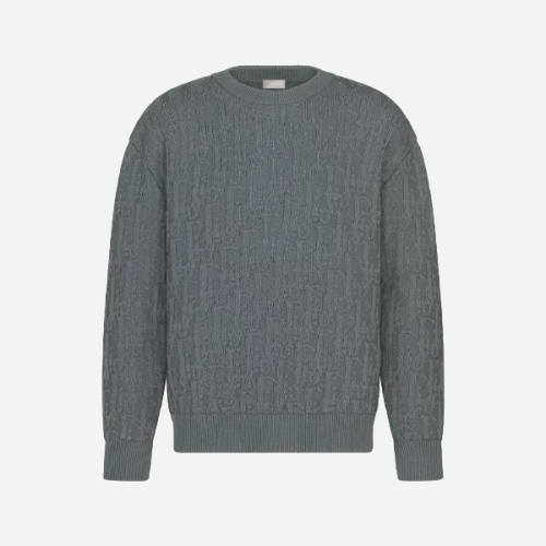 디올 오블리크 자카드 크루넥 스웨터