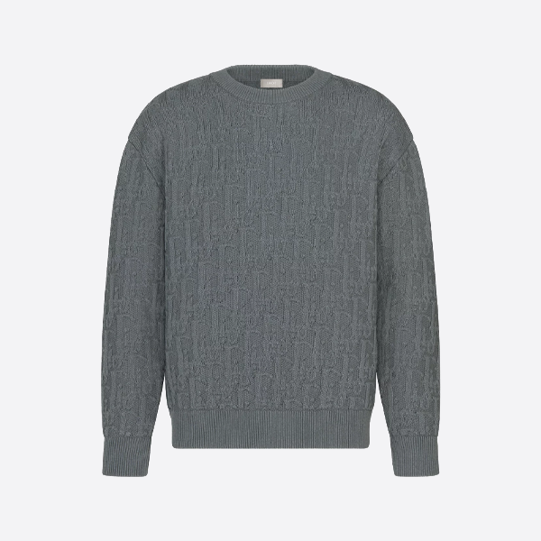 디올 오블리크 자카드 크루넥 스웨터