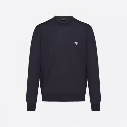 프라다 파인 울 니트 크루넥 스웨터 블랙