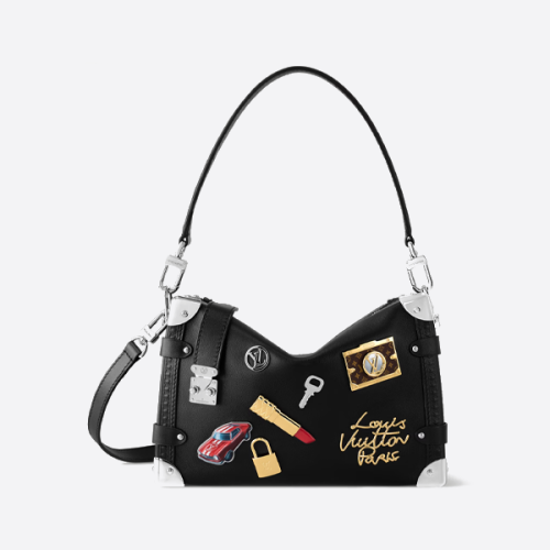 루이비통 립스틱 배지 풀 레더 소프트 박스 백 M25568