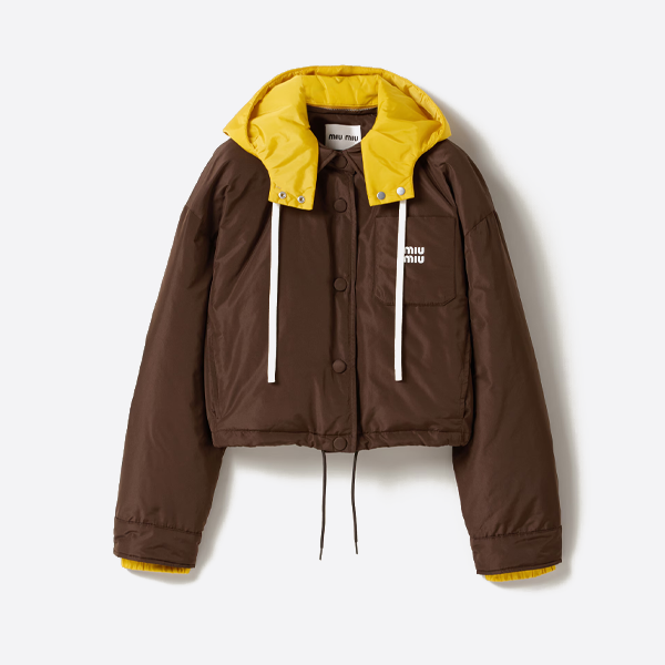 미우미우 리버시블 테크니컬 폰지 다운 재킷