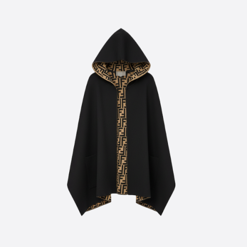 FENDI FF Logo Reversible Hooded Cape