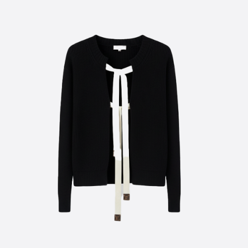 LOUIS VUITTON Ribbon Tie Knit Cardigan