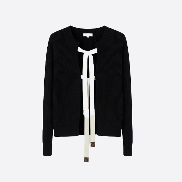 LOUIS VUITTON Ribbon Tie Knit Cardigan
