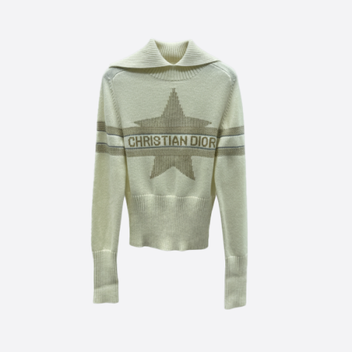 DIOR Star Logo Knit Sweater ivory