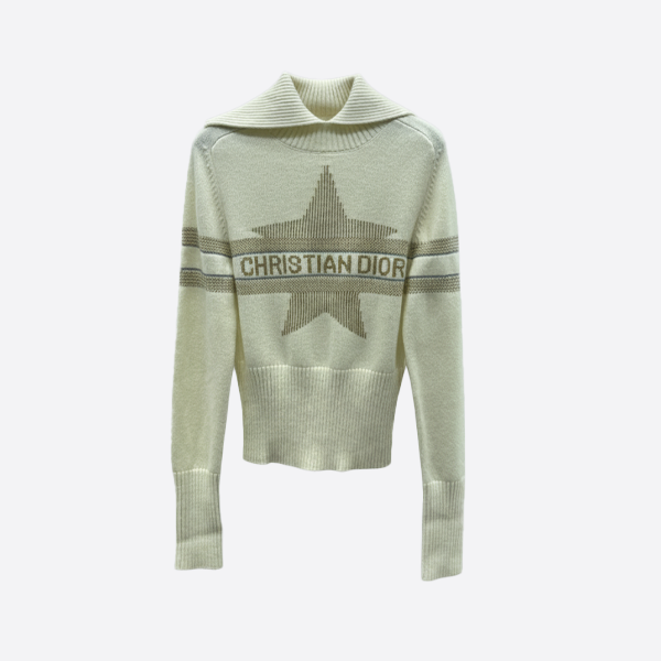 DIOR Star Logo Knit Sweater ivory
