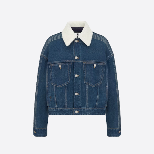 DIOR Shearling-Collar Denim Jacket