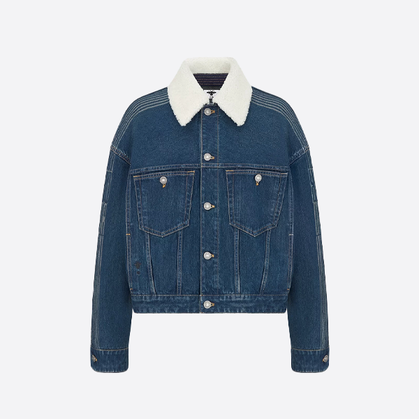 DIOR Shearling-Collar Denim Jacket