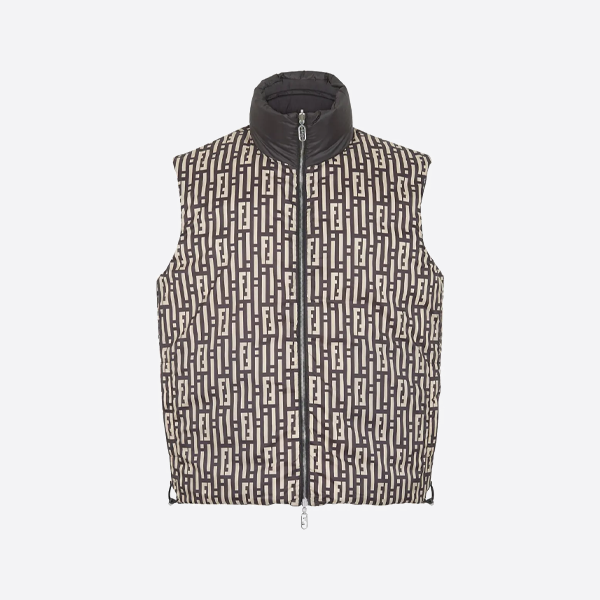 Fendi black and white FF reversible down vest
