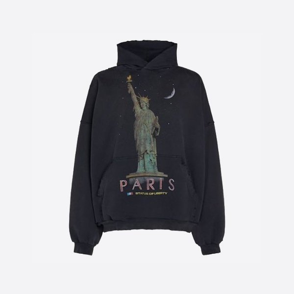 Balenciaga Statue of Liberty print hooded sweatshirt