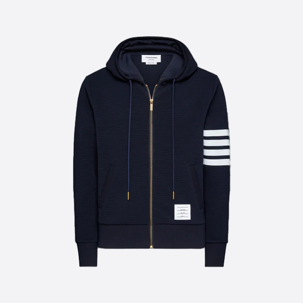 Thom Browne Water Ripple Waffle Zip-Up Jacket