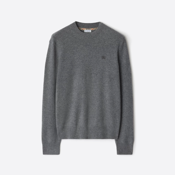 Burberry Warhorse Embroidered Crewneck Knitted Sweater Grey