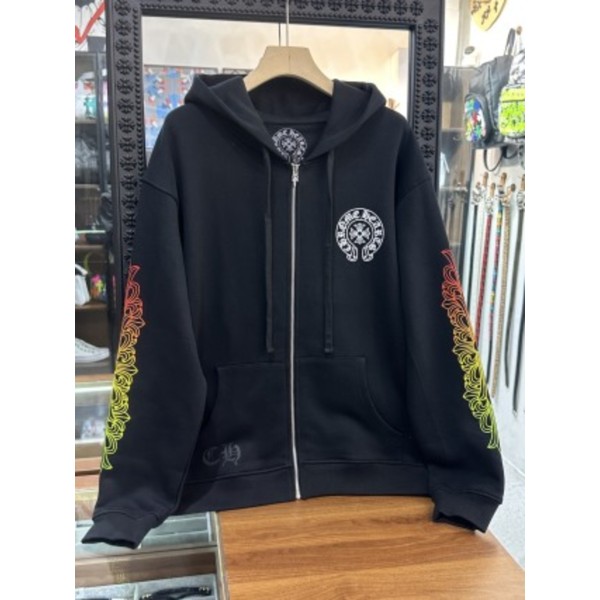 크롬하츠 더블 플로럴 그라데이션 지퍼 스웨트셔츠/후드티 120272