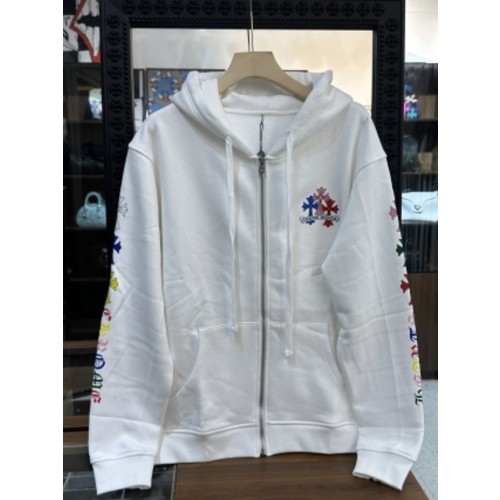 크롬하츠 레인보우 팬텀 크로스 지퍼 후드 티셔츠 120315