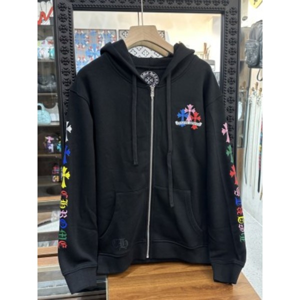 크롬하츠 레인보우 팬텀 크로스 지퍼업 후드티 120314