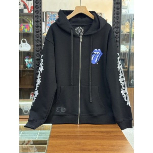 크롬하츠 블루텅 롤링스톤즈 콜라보레이션 지퍼업 후드티 120191