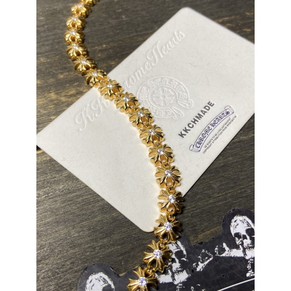 크롬하츠 22k 골드 타이니 플러스 브레이슬릿 (풀 다이아몬드 세팅)