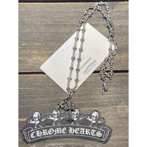 크롬하츠 더블 크로스 바인딩 크로스 플라워 체인