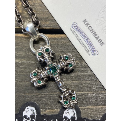 크롬하츠 그린 다이아몬드 인레이 플레임 크로스