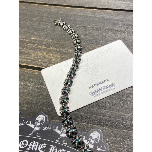 크롬하츠 스털링 실버 그린 다이아몬드 타이니 플러스 브레이슬릿