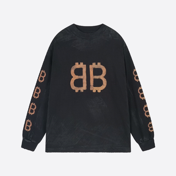 발렌시아가 머드다이드 긴팔 블랙