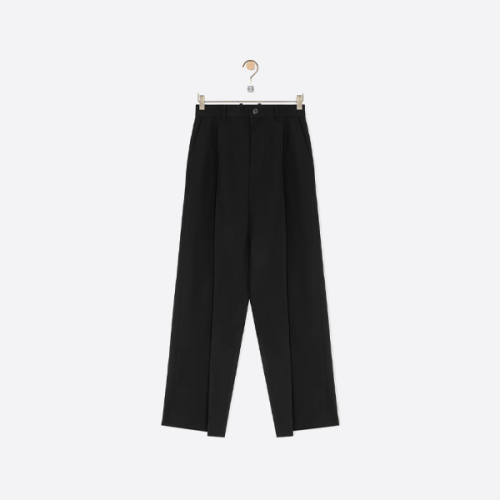 로에베 버클 와이드 레그 팬츠 블랙