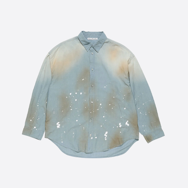 여드름 잉크 얼룩 디스트레스드 데님 셔츠