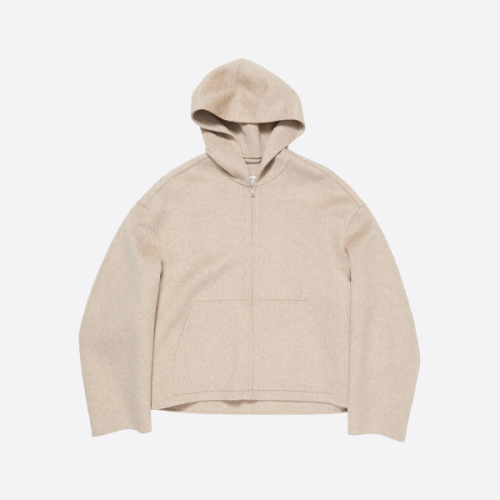 아크네 더블페이스 캐시미어 후드 재킷 (살구색)