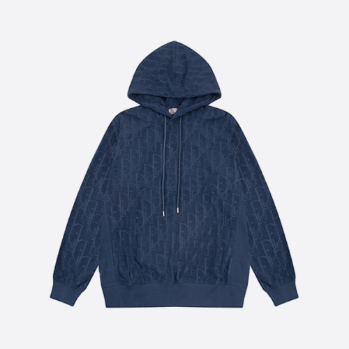 디올 오블리크 프린트 후드 스웨트셔츠 로열 블루