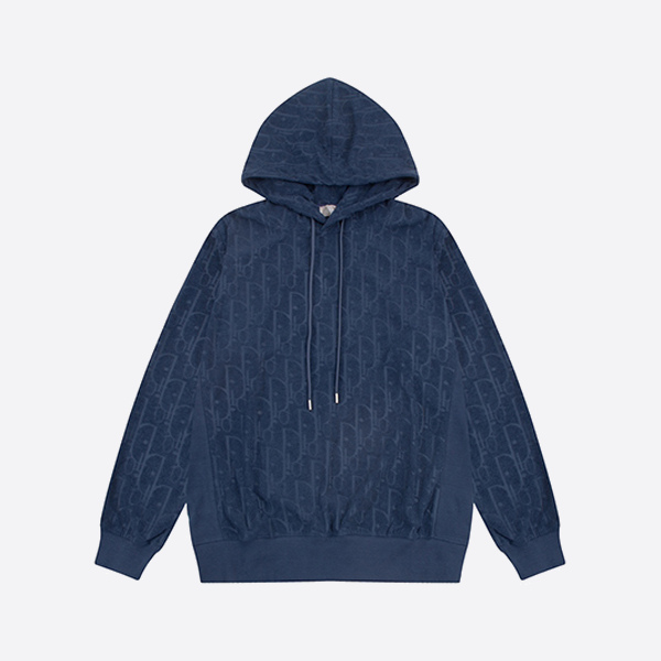 디올 오블리크 프린트 후드 스웨트셔츠 로열 블루