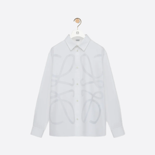 로에베 라지 플라워 패턴 롱슬리브 셔츠 화이트