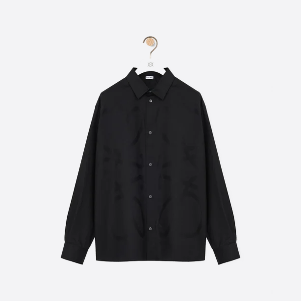 로에베 라지 플라워 패턴 롱슬리브 셔츠 블랙