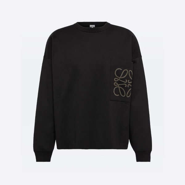 로에베 자카드 포켓 크루넥 스웨터