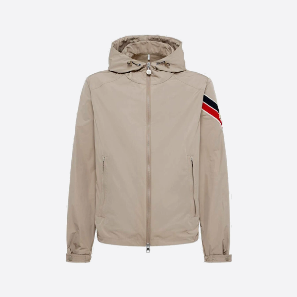 몽클레르 트리컬러 트림 슬리브 스트라이프 후드 코트 재킷