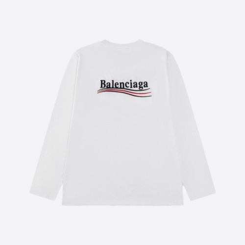 발렌시아가 코크 자수 긴팔 티셔츠 화이트