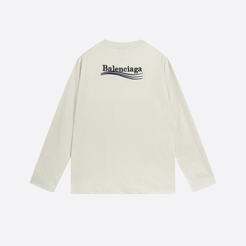 발렌시아가 코크 자수 긴팔 티셔츠 화이트