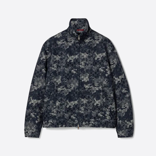 구찌 카무플라주 풀 프린트 자카드 수트 데님 재킷