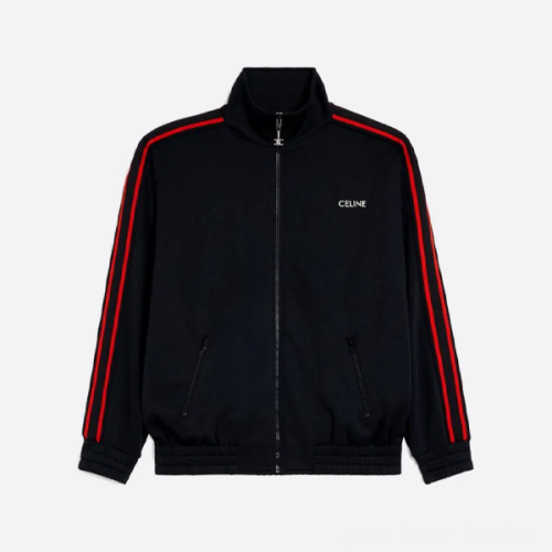 셀린느 자수 스몰 로고 레드 엣지 리본 수트 재킷