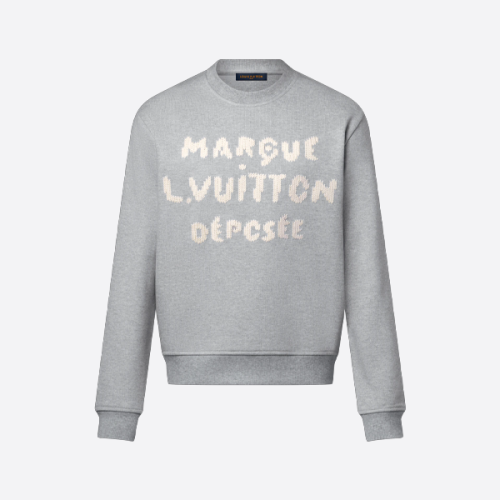 루이비통 울 원사 자수 레터링 크루넥 스웨트셔츠