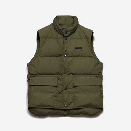 프라다 클래식 다운 베스트 그린