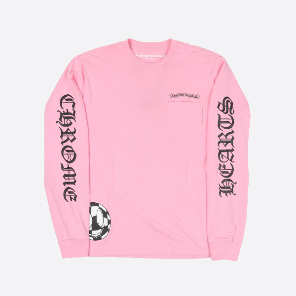 크롬하츠 긴팔 핑크 셔츠