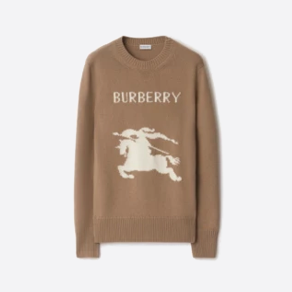 버버리 말 자수 스웨터, 브라운